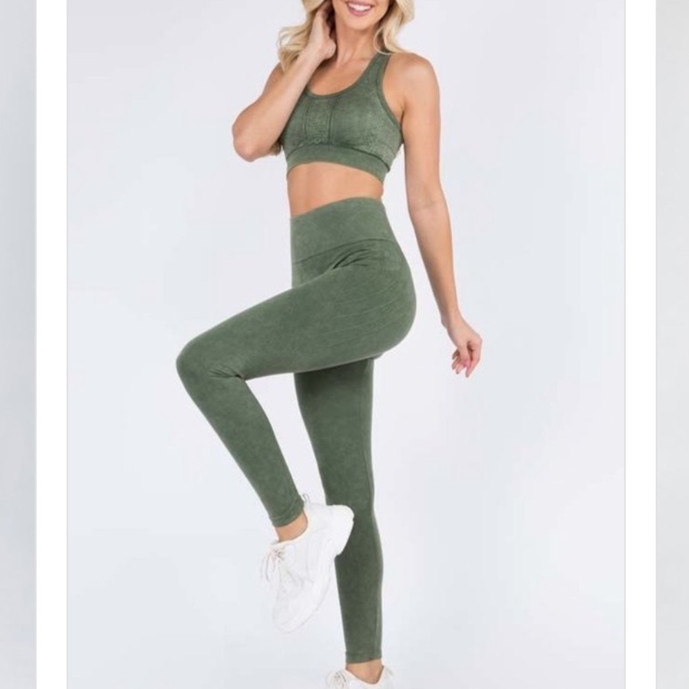 Olive Green Two Piece Workout Set